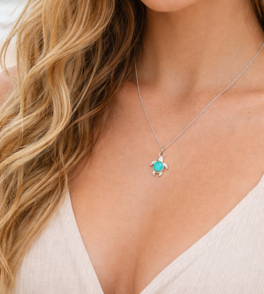 Opal Turtle Necklace