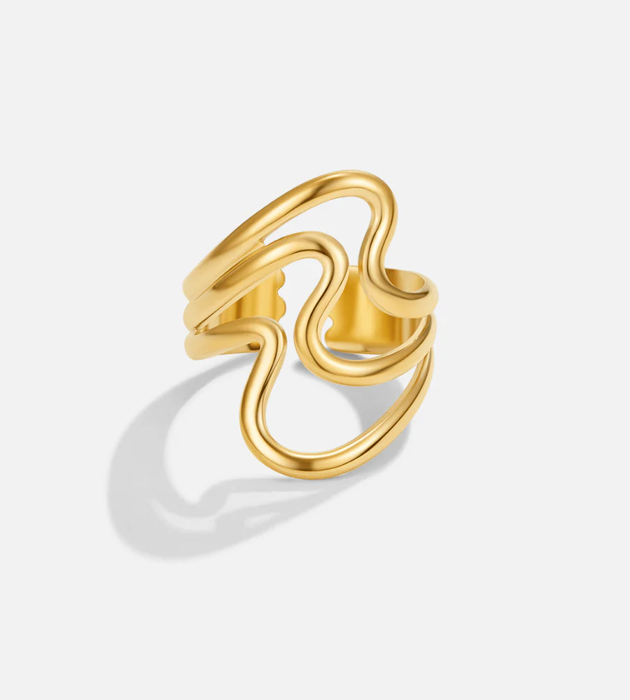 Golden Waves Ring