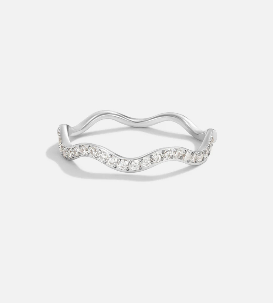 Zenya Crystal Wave Ring