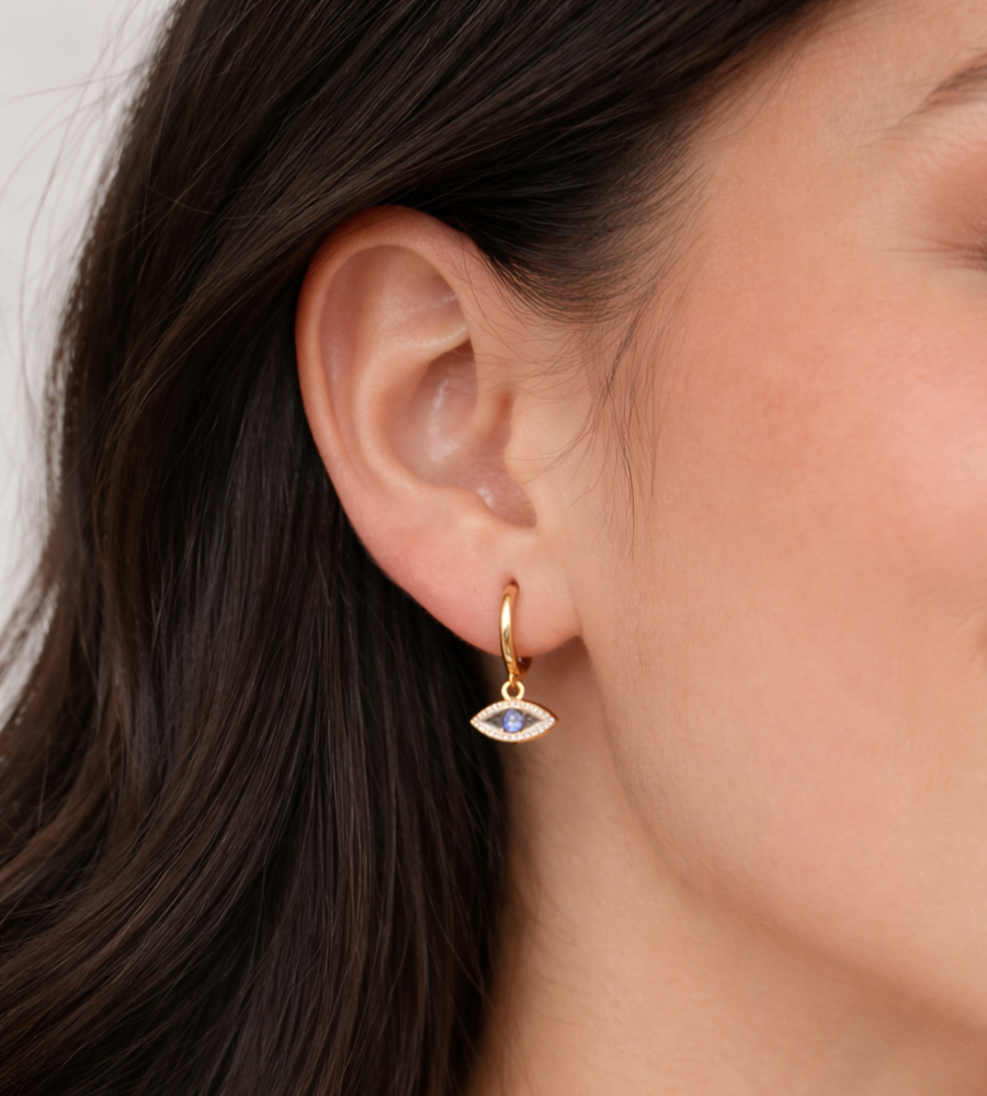 Blue Evil Eye Earrings