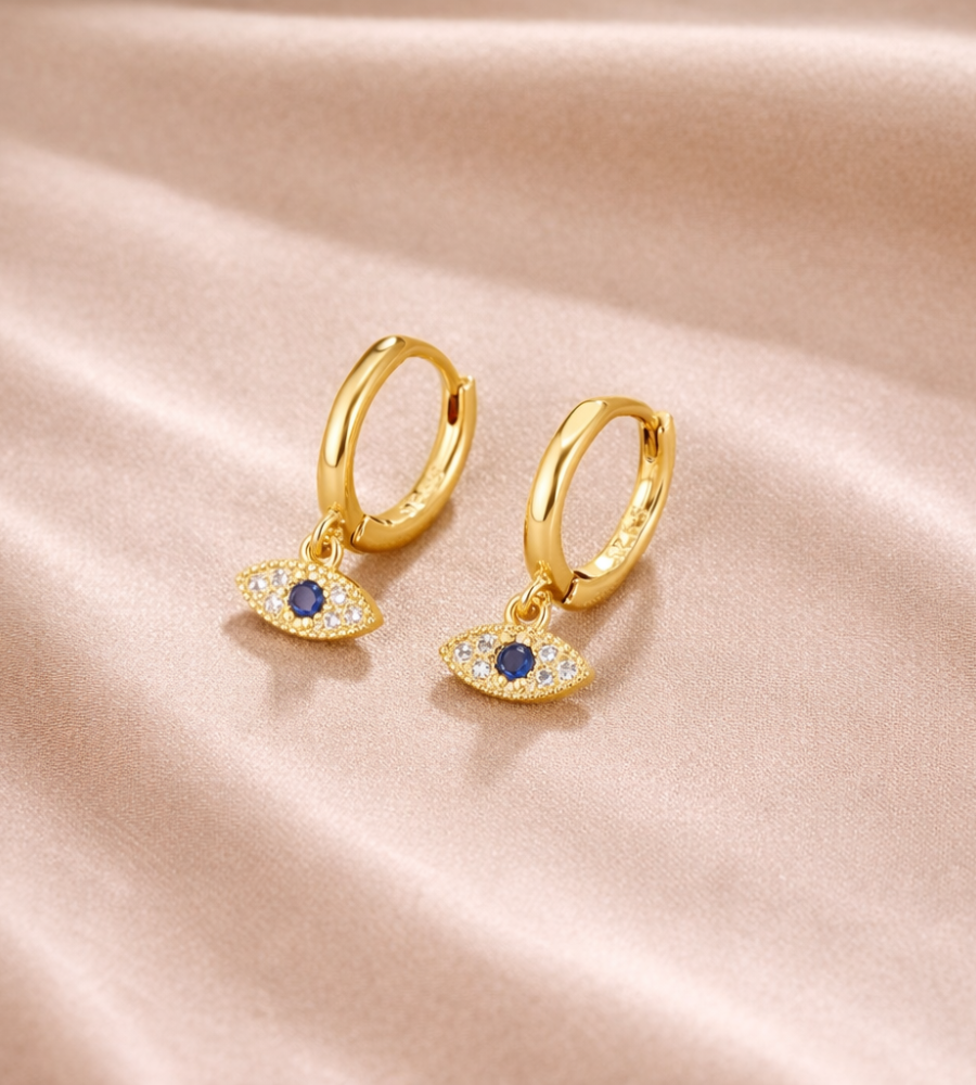 Blue Evil Eye Earrings