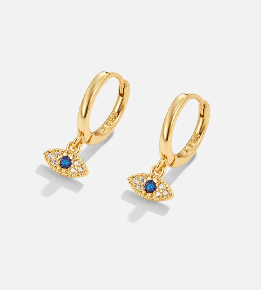 Blue Evil Eye Earrings