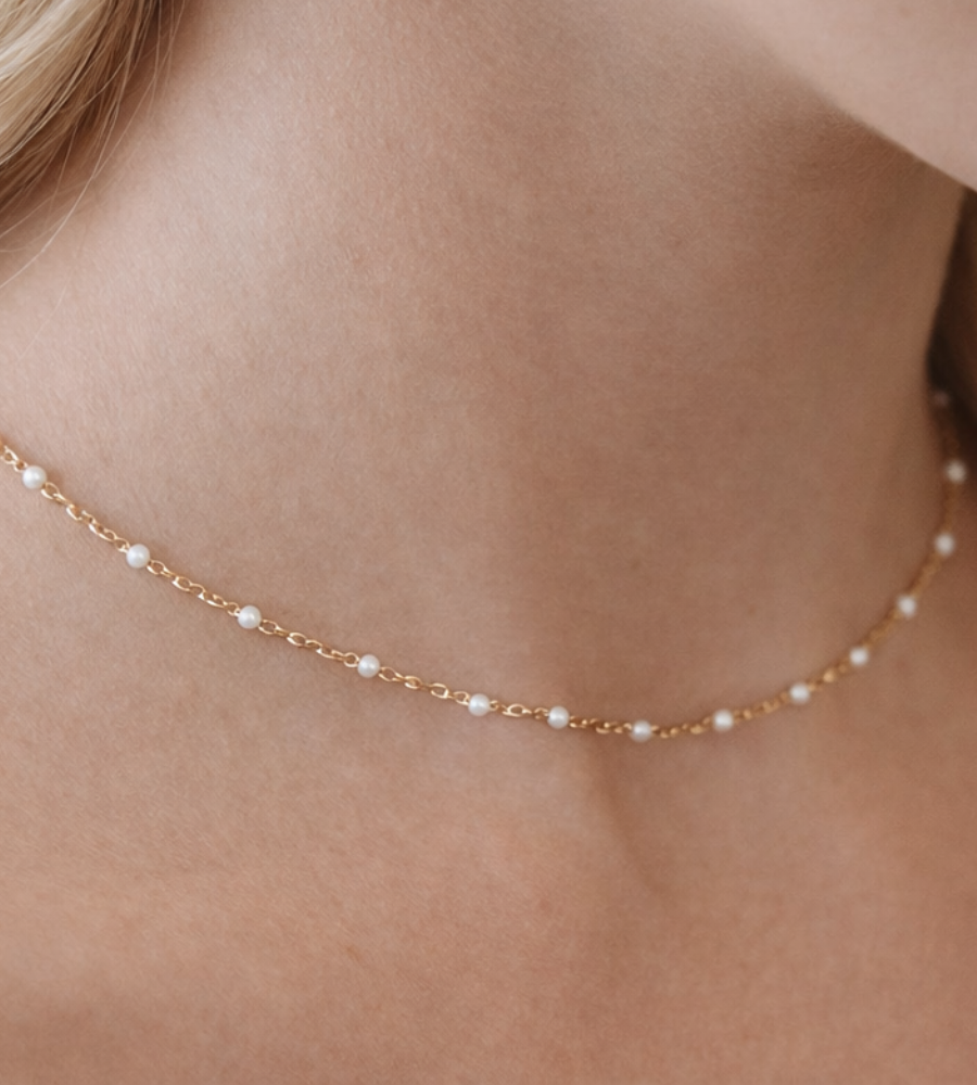 White Beaded Choker