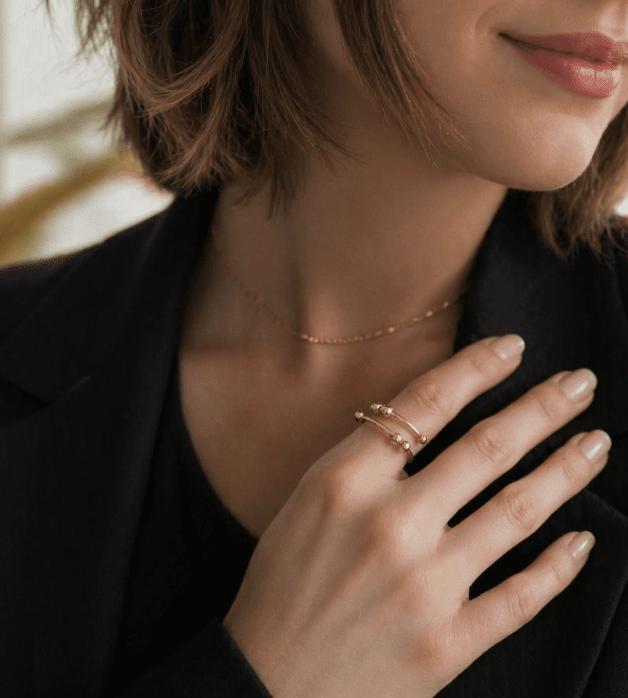 Adjustable Beaded Fidget Ring - Mireva Jewelry