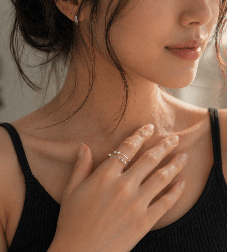 Adjustable Beaded Fidget Ring - Mireva Jewelry