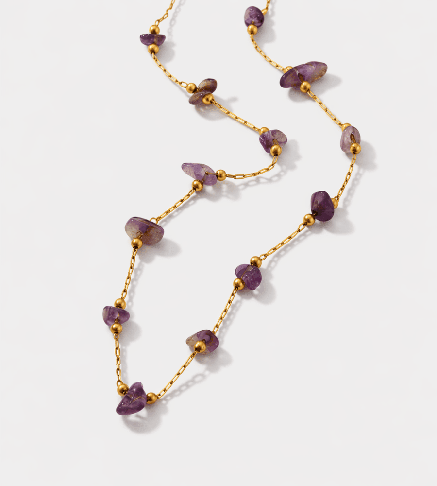 Amethyst Bead Necklace - Mireva Jewelry