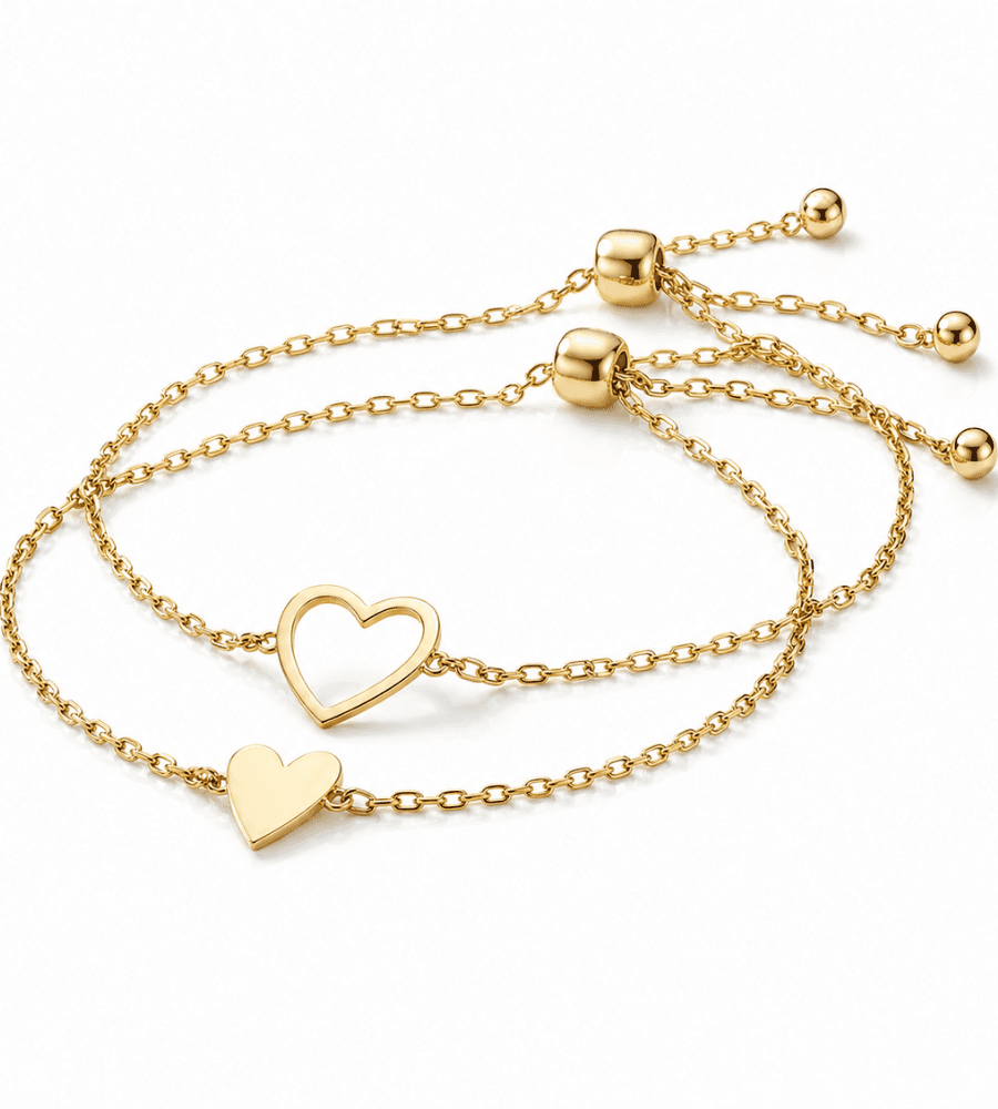 Amore Matching Hearts Bracelet - Mireva Jewelry