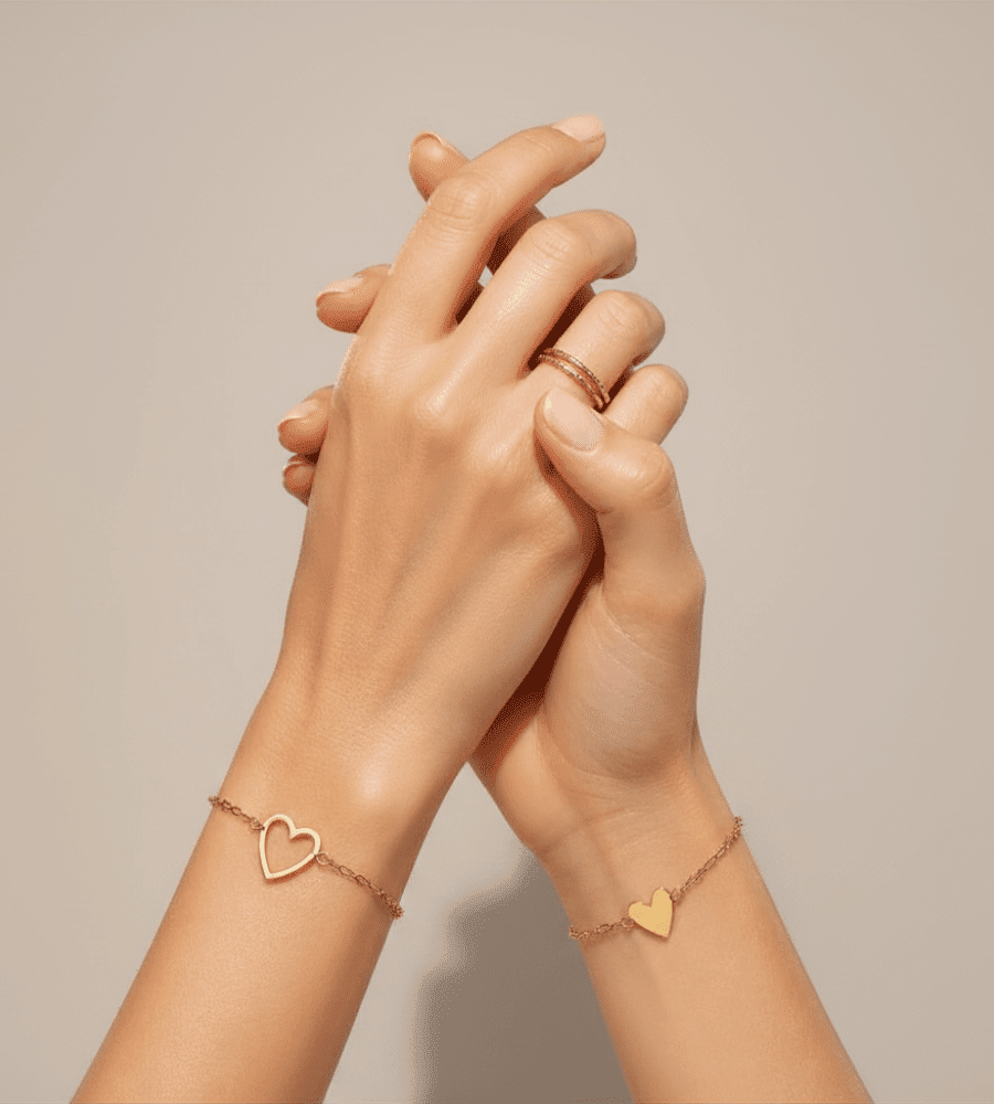 Amore Matching Hearts Bracelet - Mireva Jewelry