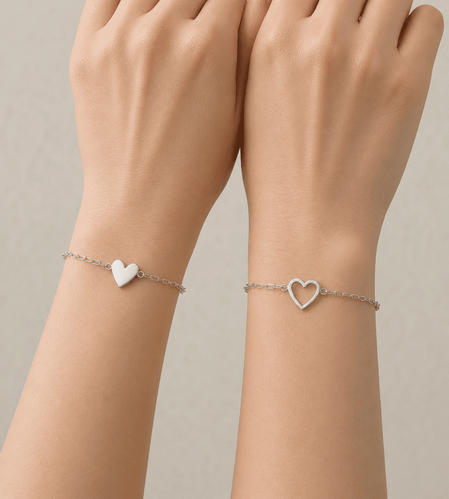 Amore Matching Hearts Bracelet - Mireva Jewelry