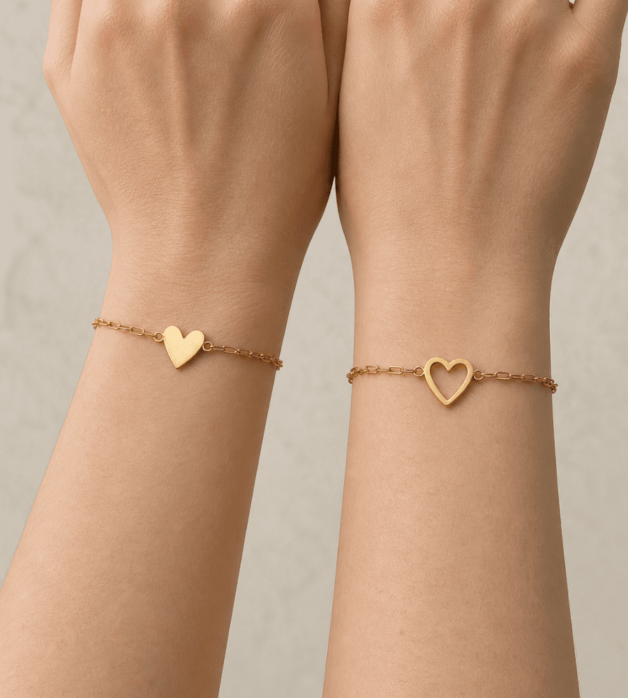 Amore Matching Hearts Bracelet - Mireva Jewelry