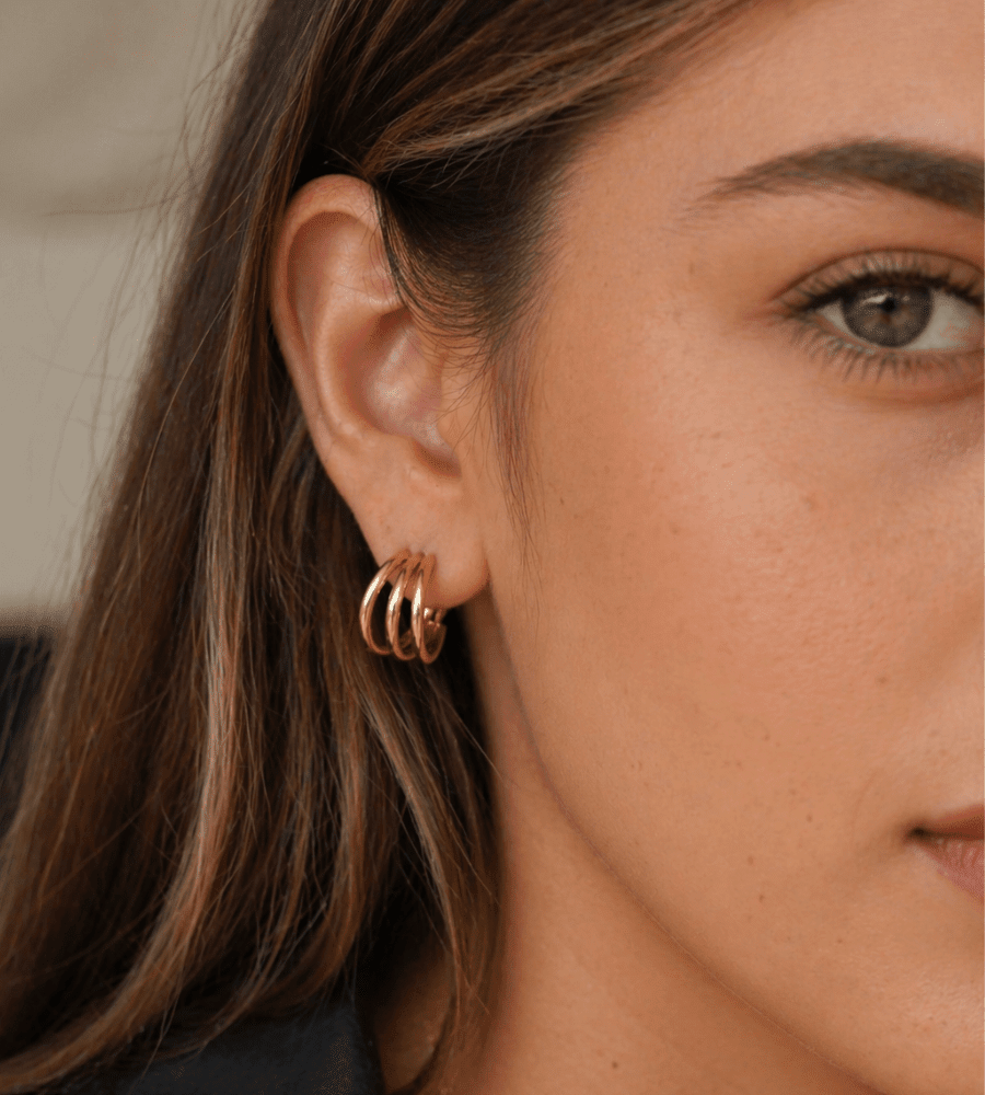 Anaya Triple Hoops - Mireva Jewelry