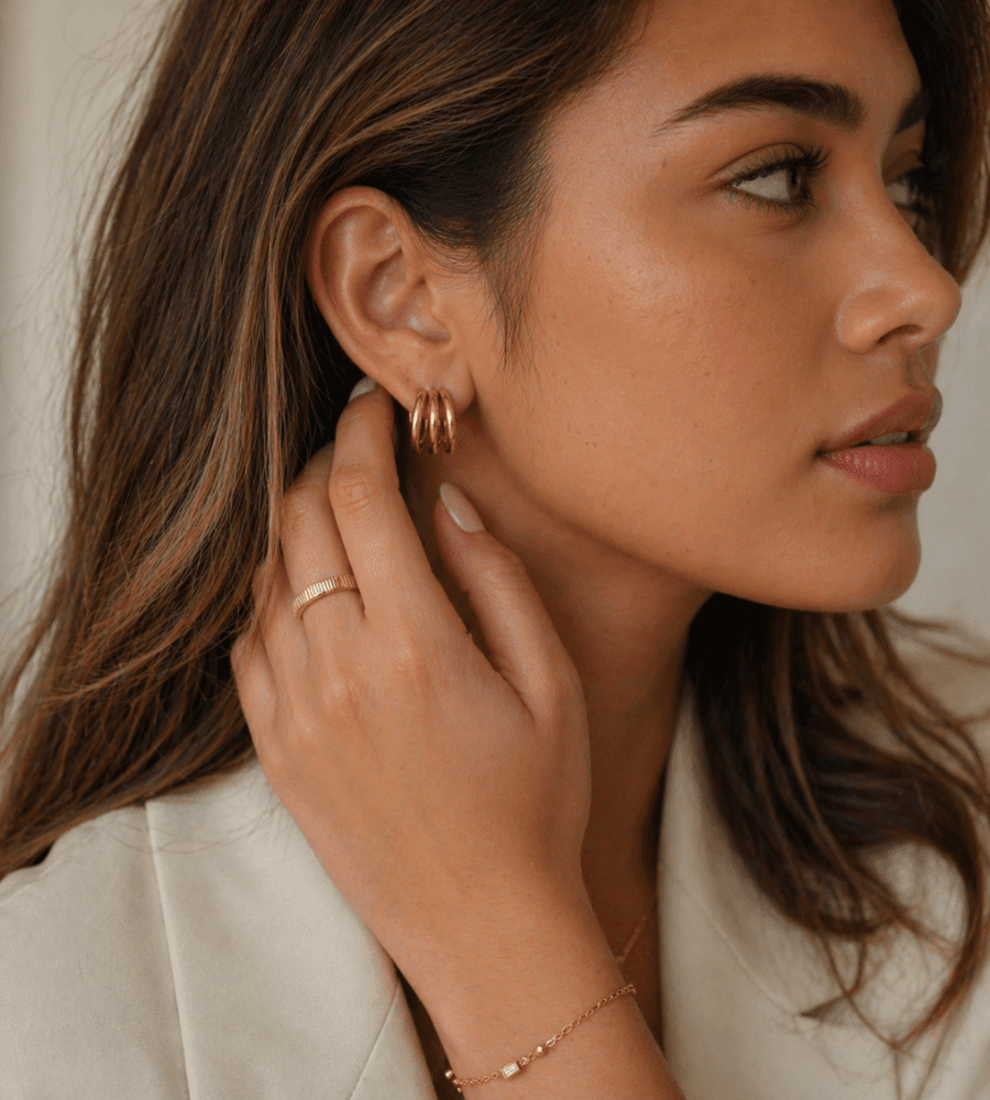 Anaya Triple Hoops - Mireva Jewelry