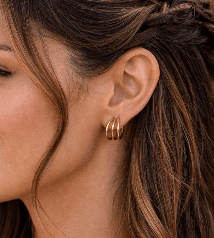 Anaya Triple Hoops - Mireva Jewelry