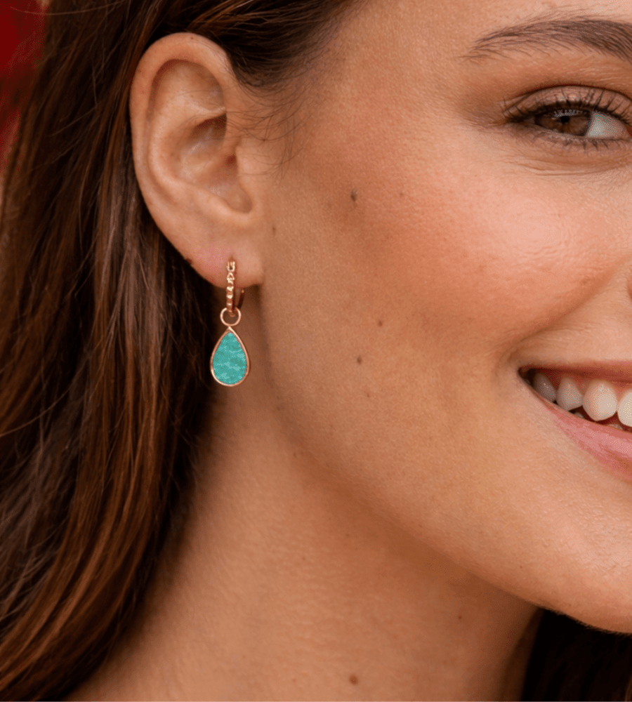 Astoria Stone Hoops - Mireva Jewelry