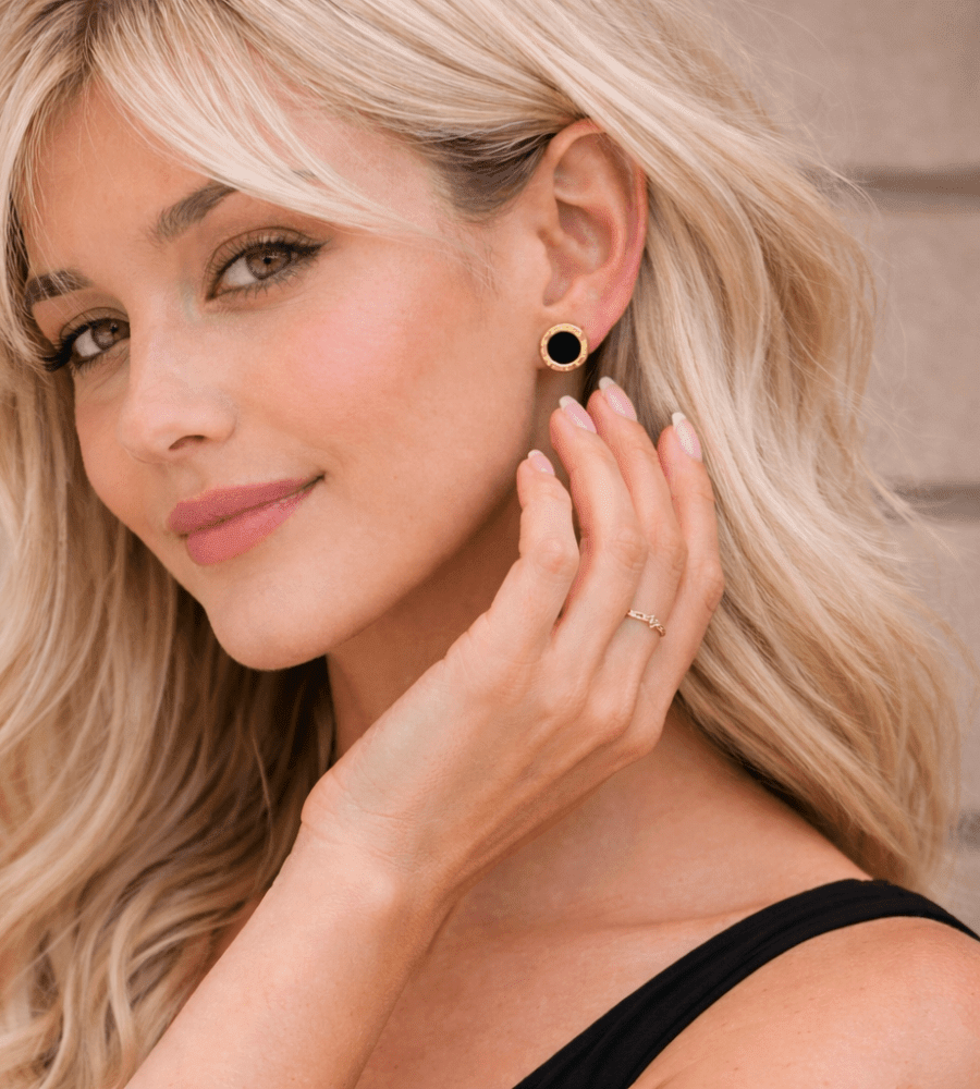 Azalea Button Stud Earrings - Mireva Jewelry