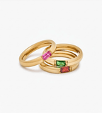 Baguette Birthstone Ring - Mireva Jewelry