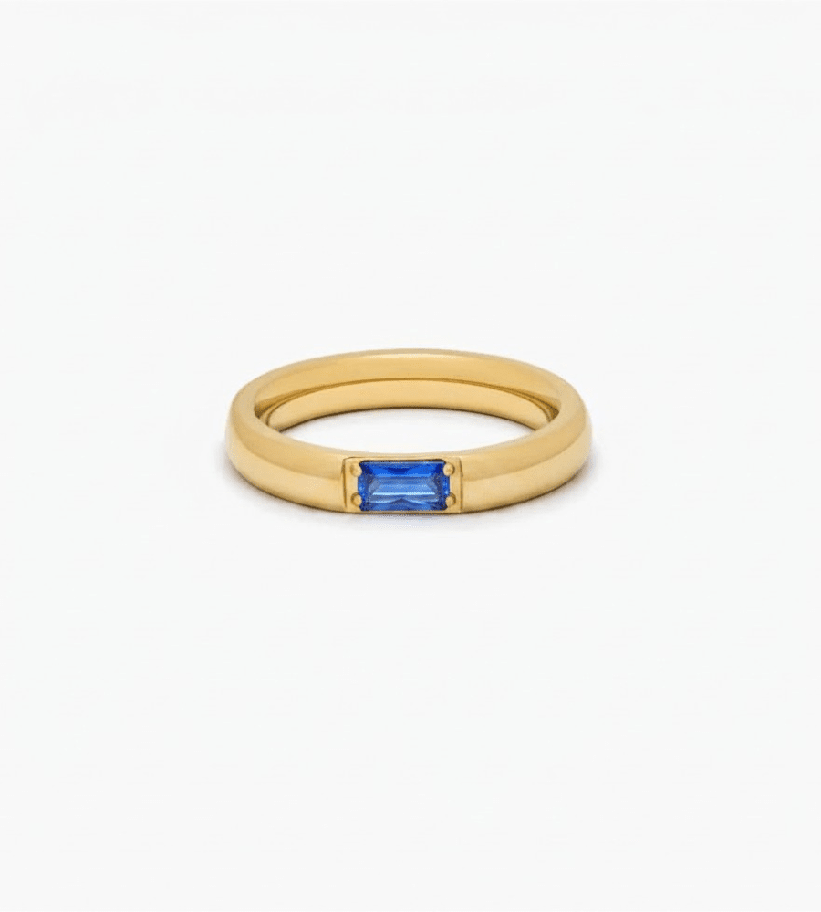 Baguette Birthstone Ring - Mireva Jewelry