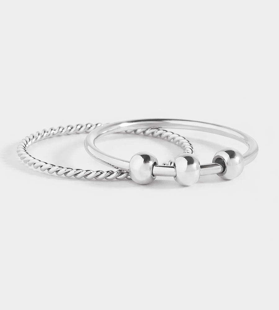 Beaded Fidget Ring Set - Mireva Jewelry