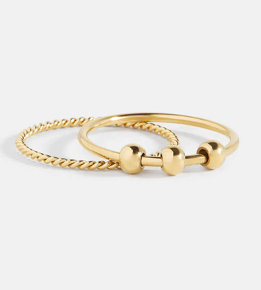 Beaded Fidget Ring Set - Mireva Jewelry