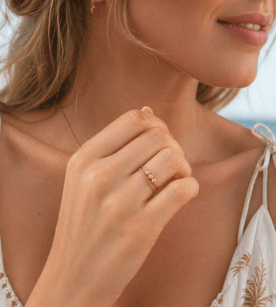Beaded Fidget Ring Set - Mireva Jewelry