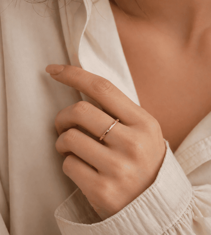Bezel Stacking Ring - Mireva Jewelry