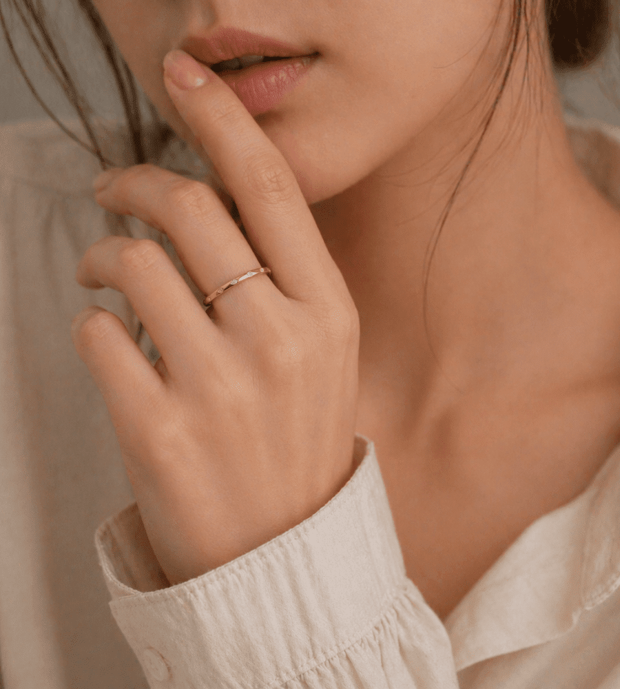 Bezel Stacking Ring - Mireva Jewelry