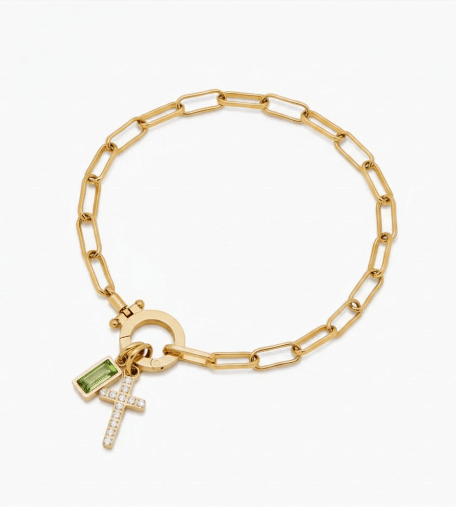 Birthstone Cross Bracelet - Mireva Jewelry