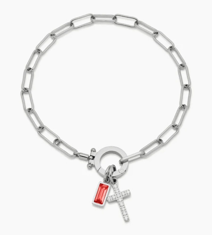 Birthstone Cross Bracelet - Mireva Jewelry