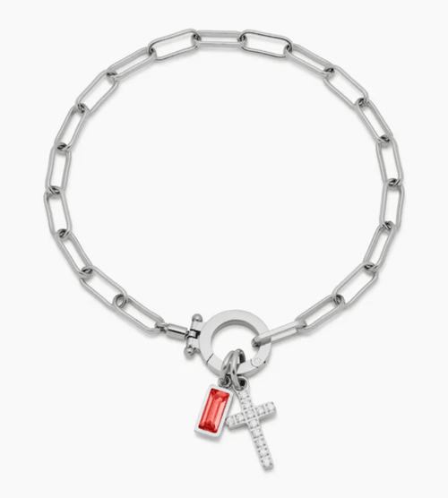 Birthstone Cross Bracelet - Mireva Jewelry