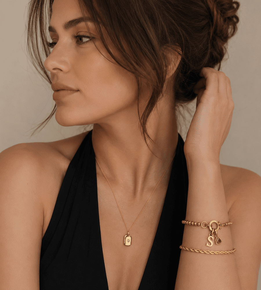Birthstone Initial Charm Bracelet - Mireva Jewelry