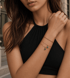Birthstone Initial Charm Bracelet - Mireva Jewelry