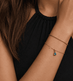 Birthstone Initial Charm Bracelet - Mireva Jewelry