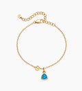 Birthstone Initial Charm Bracelet - Mireva Jewelry