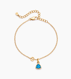 Birthstone Initial Charm Bracelet - Mireva Jewelry