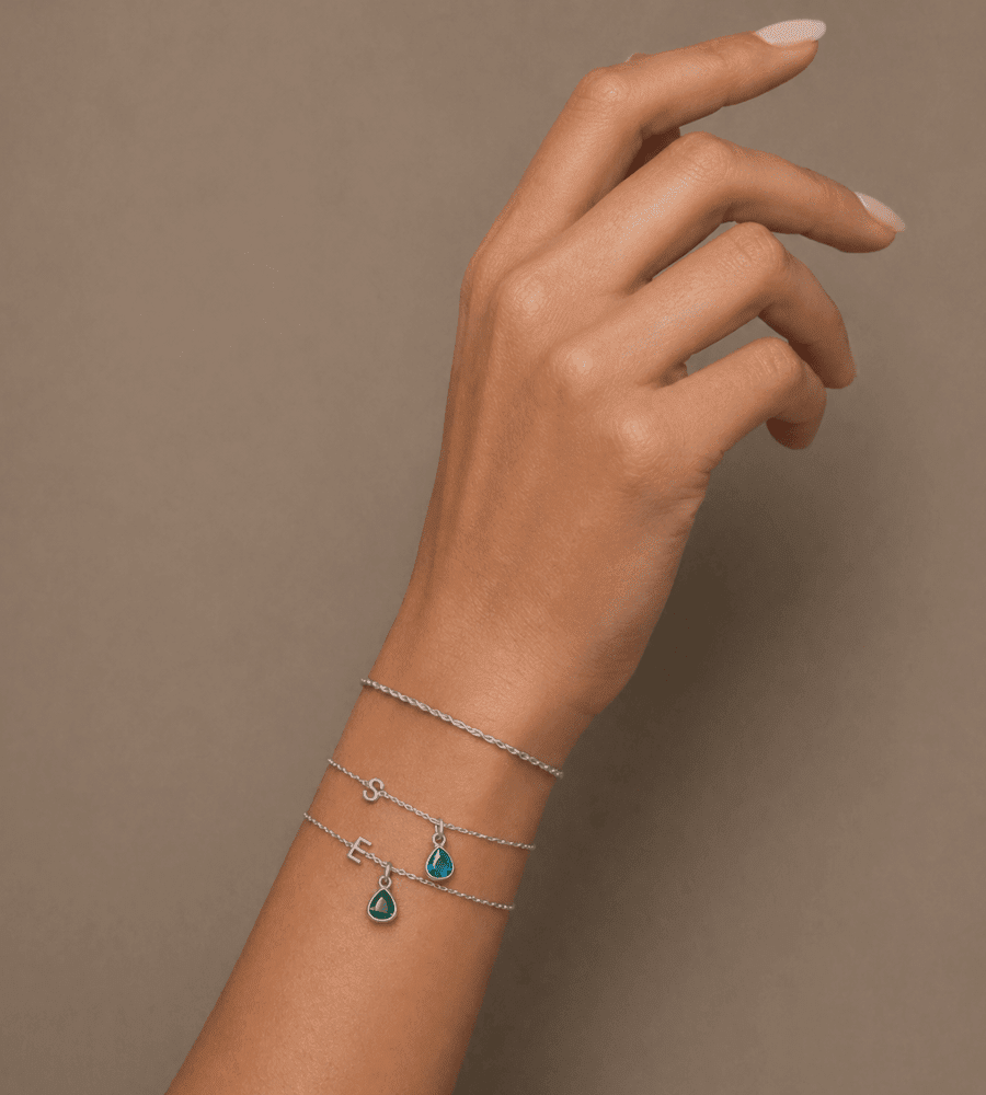 Birthstone Initial Charm Bracelet - Mireva Jewelry
