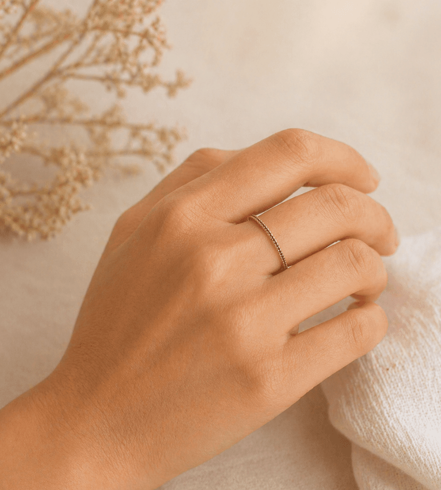 Black Diamond Stacking Eternity Ring - Mireva Jewelry