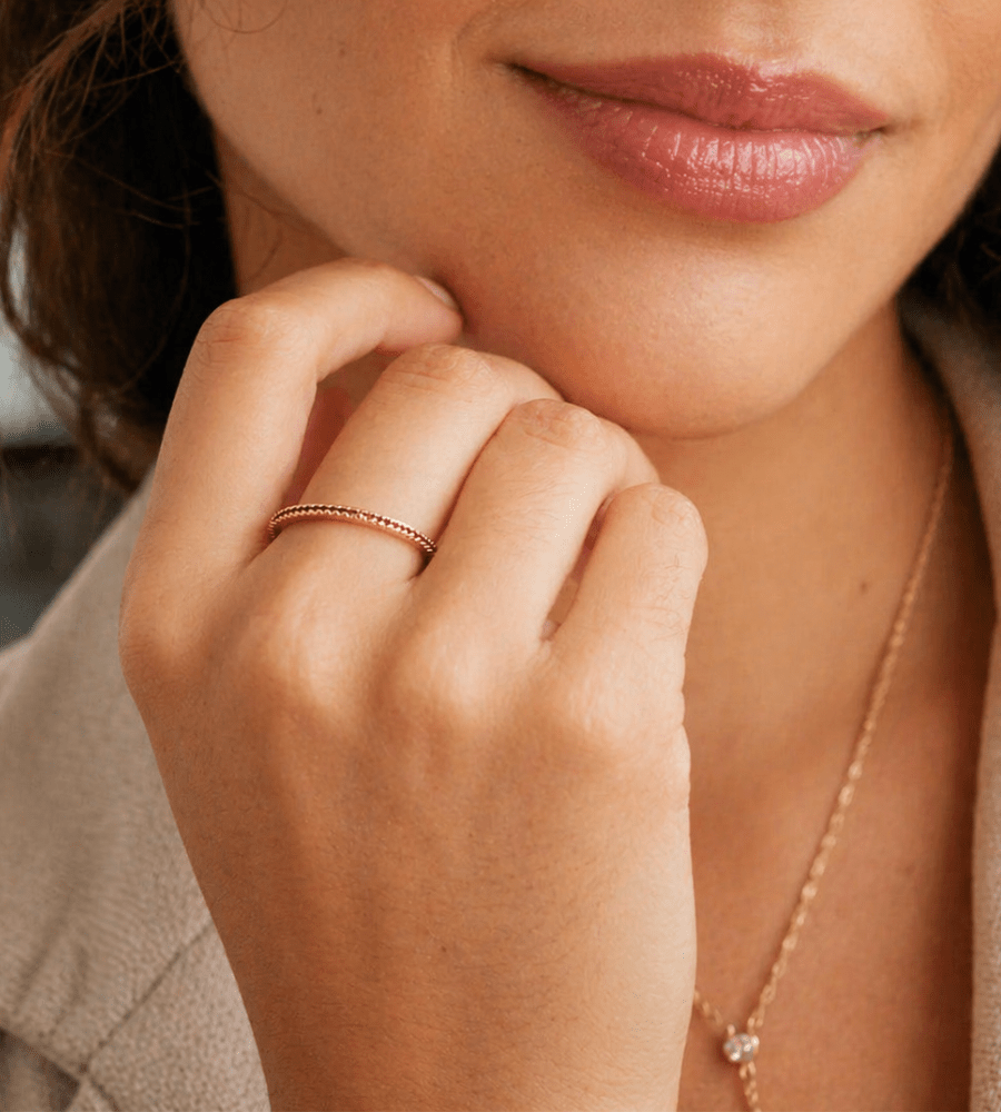 Black Diamond Stacking Eternity Ring - Mireva Jewelry