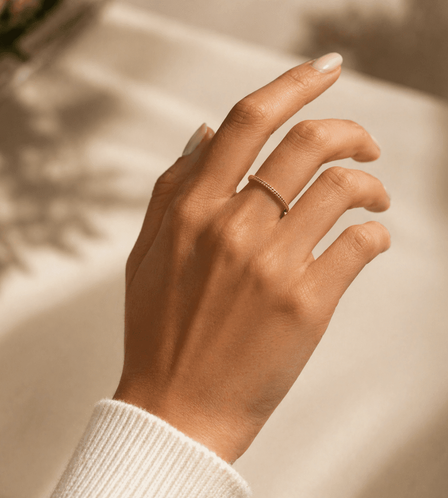 Black Diamond Stacking Eternity Ring - Mireva Jewelry