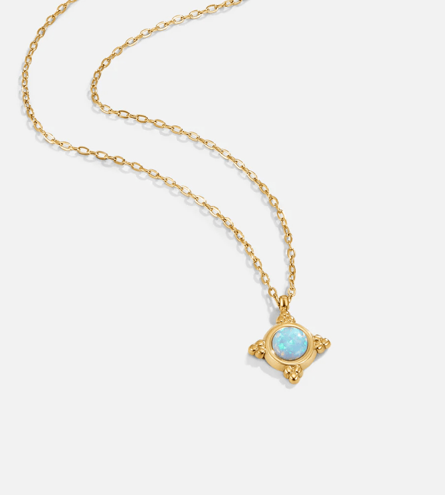 Blue Opal Pendant Necklace - Mireva Jewelry