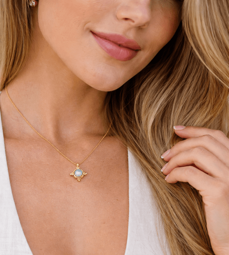 Blue Opal Pendant Necklace - Mireva Jewelry