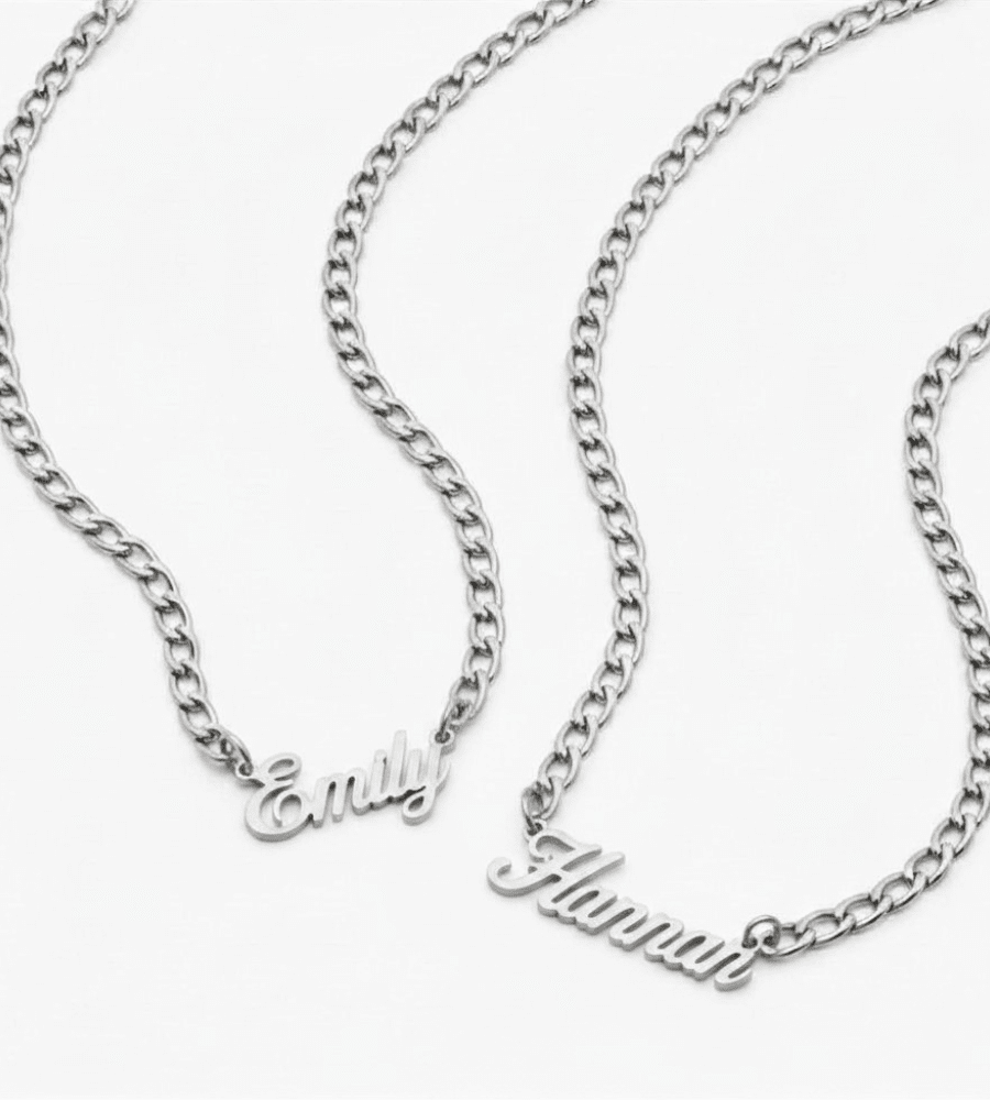 Bold Curb Name Necklace - Mireva Jewelry