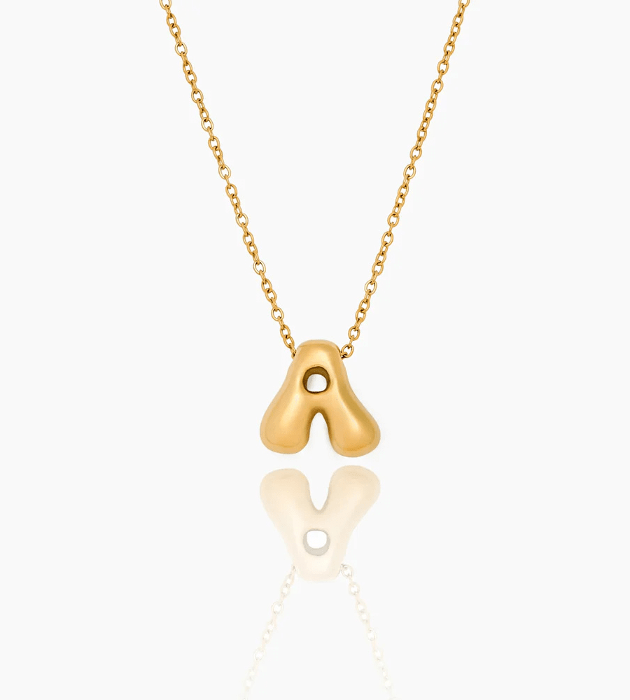 Bubble Initial Necklace - Mireva Jewelry