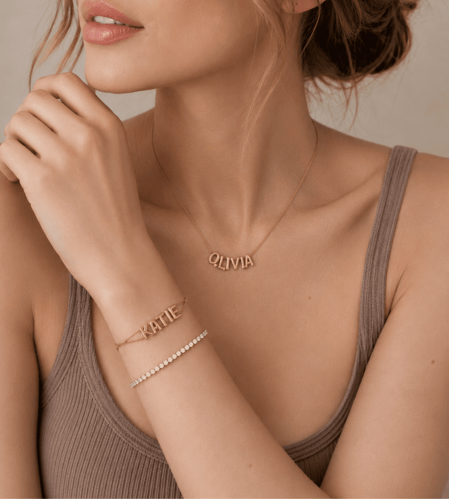 Bubble Name Bracelet - Mireva Jewelry