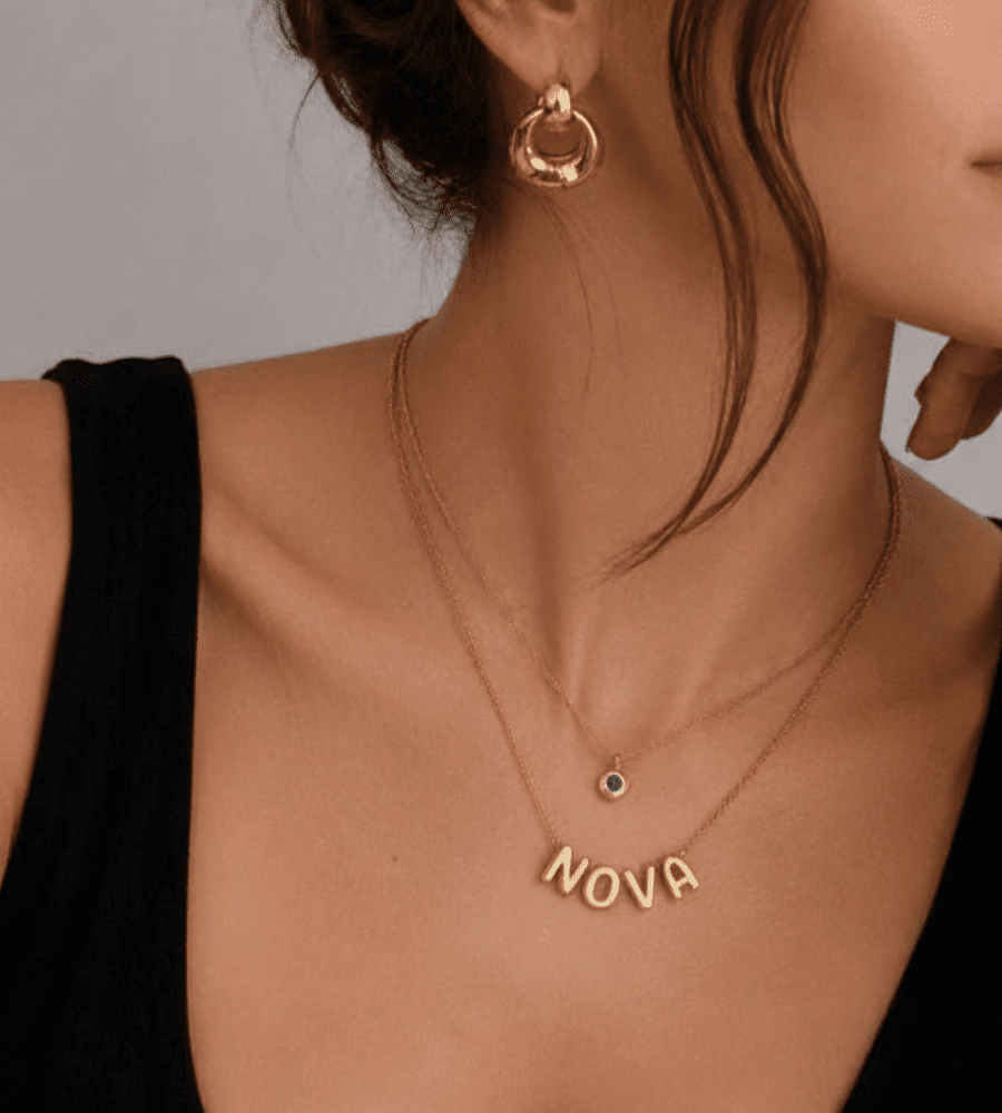 Bubble Name Necklace - Mireva Jewelry
