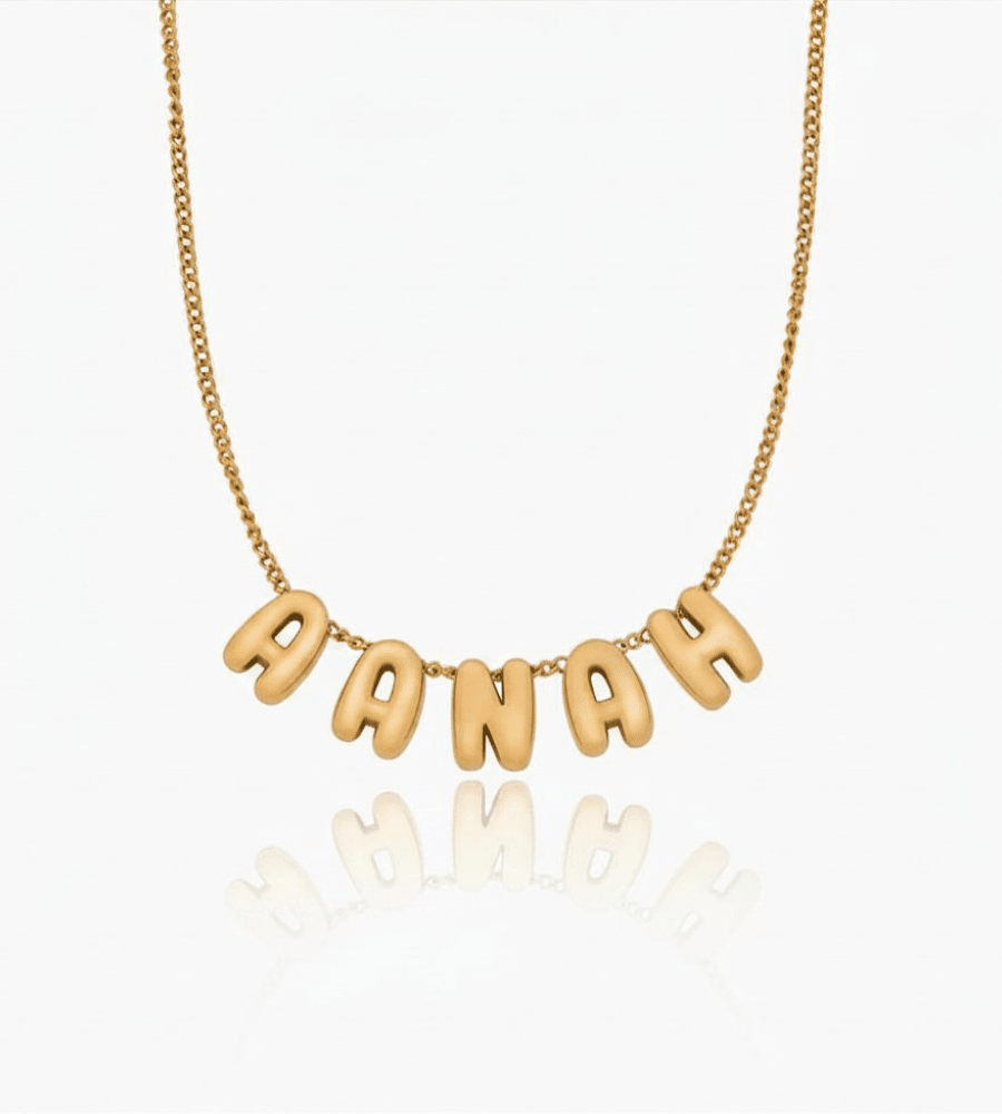 Bubble Name Necklace - Mireva Jewelry