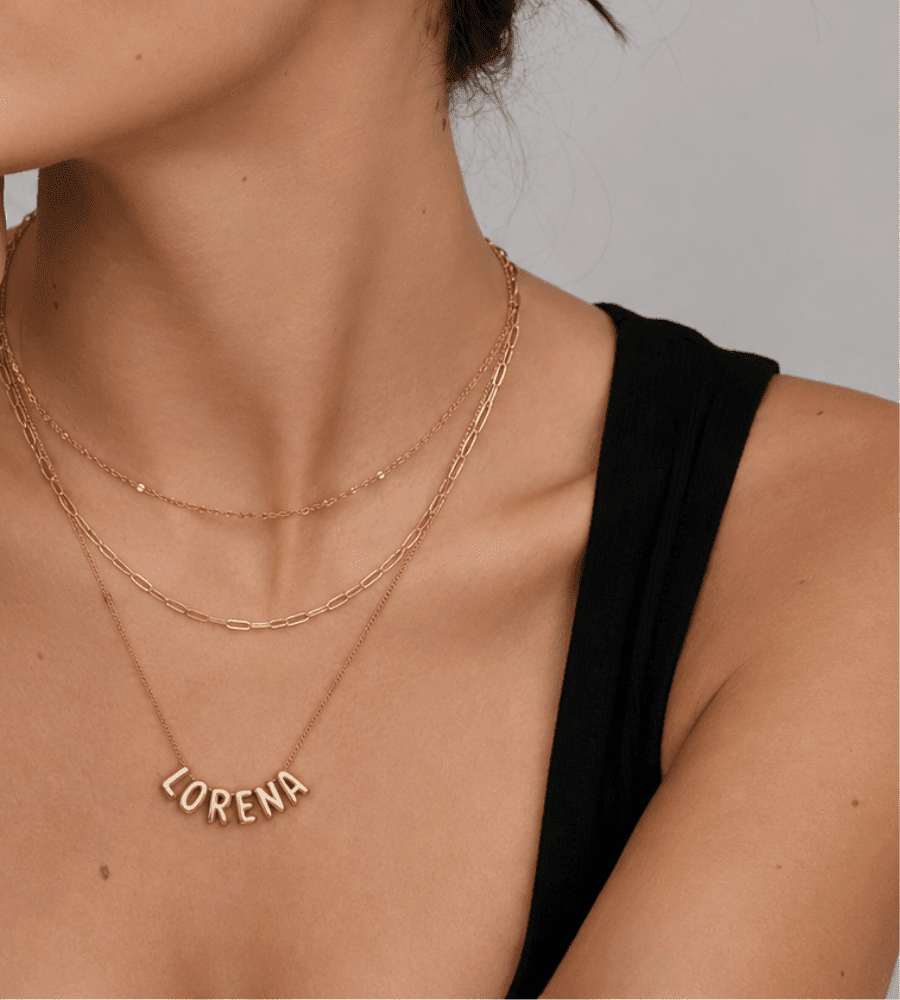Bubble Name Necklace - Mireva Jewelry