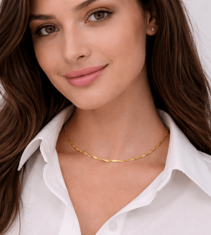 Chiara Twist Snake Chain - Mireva Jewelry