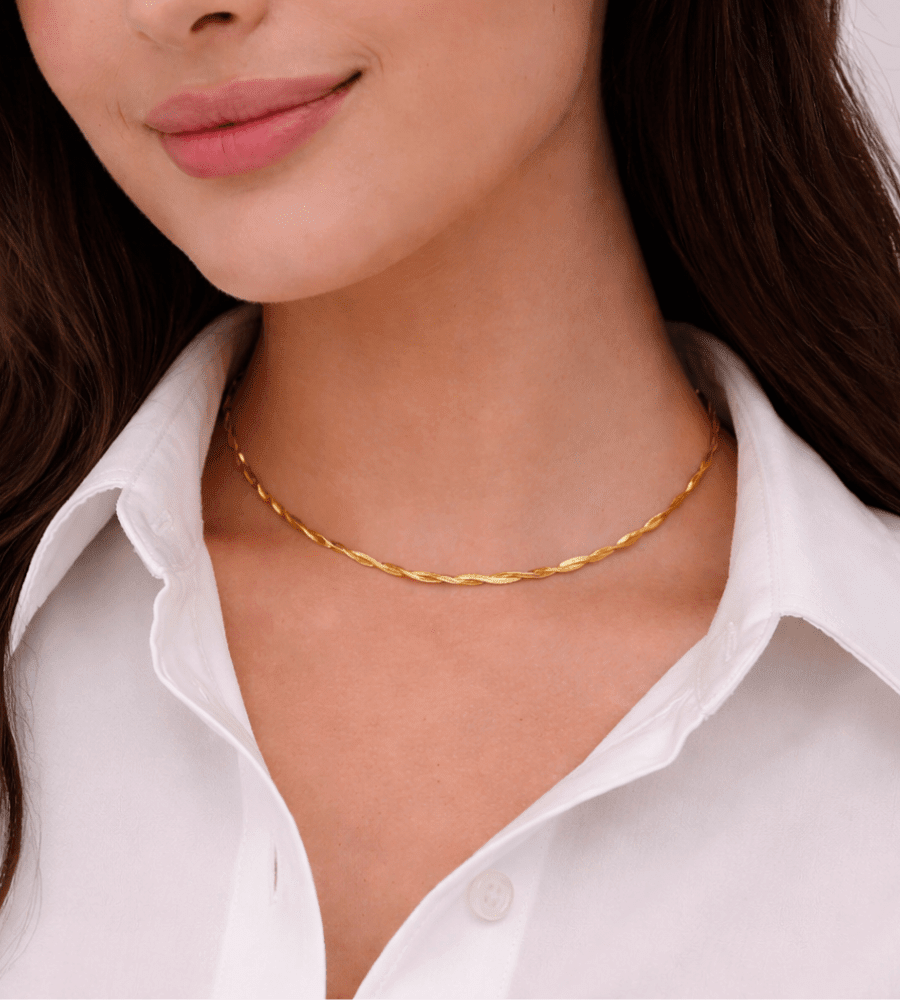 Chiara Twist Snake Chain - Mireva Jewelry