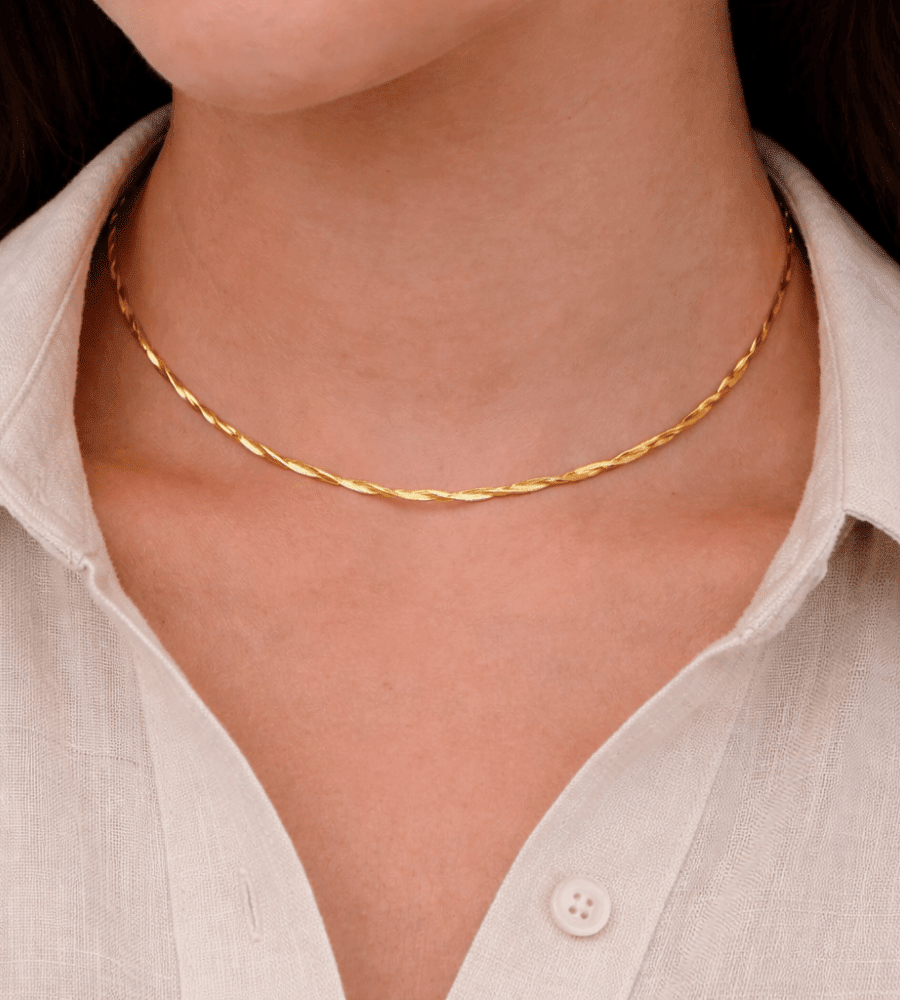 Chiara Twist Snake Chain - Mireva Jewelry
