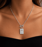 Chunky Cross Paperclip Necklace - Mireva Jewelry